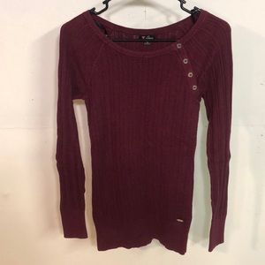 Guess long sleeve maroon sweater size medium